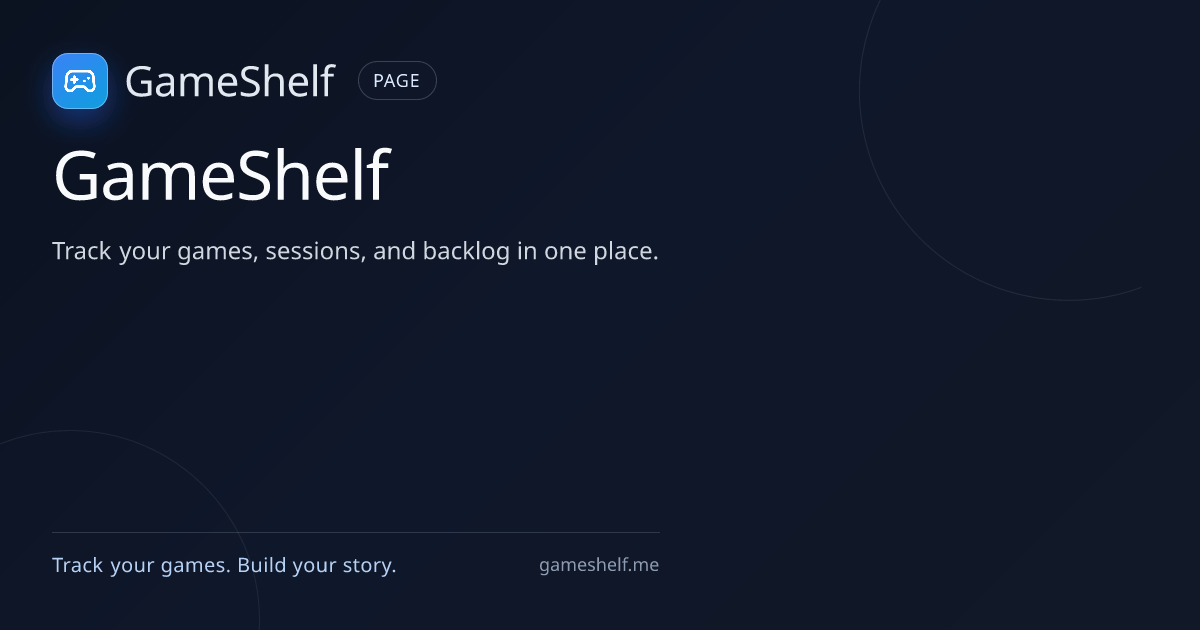 Game Backlog Manager | GameShelf